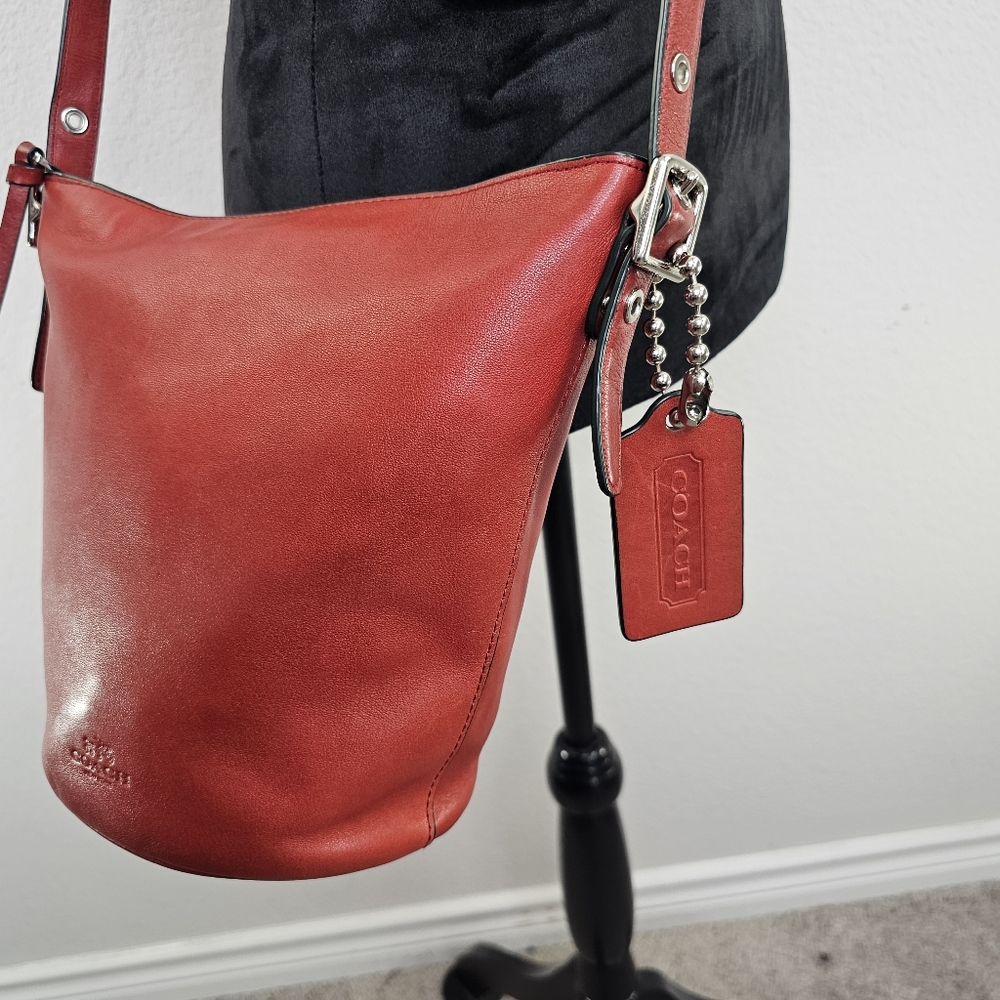 Coach Bleecker Sport Mini Duffle Bucket Red Purse With COA - Picture 11 of 15